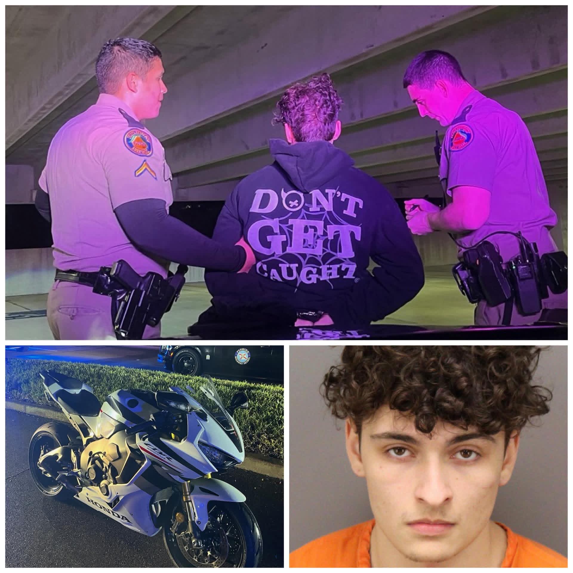 Michael Alexander Fiallo, 19, Arrested After 150 MPH Motorcycle Chase from Tampa to Pinellas County; Faces Multiple Charges